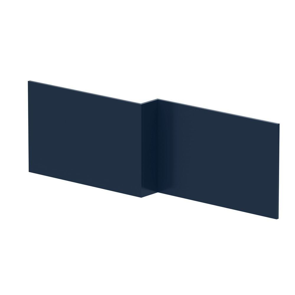 Nuie Satin Midnight Blue 1700mm L Shaped Shower Bath Front Panel