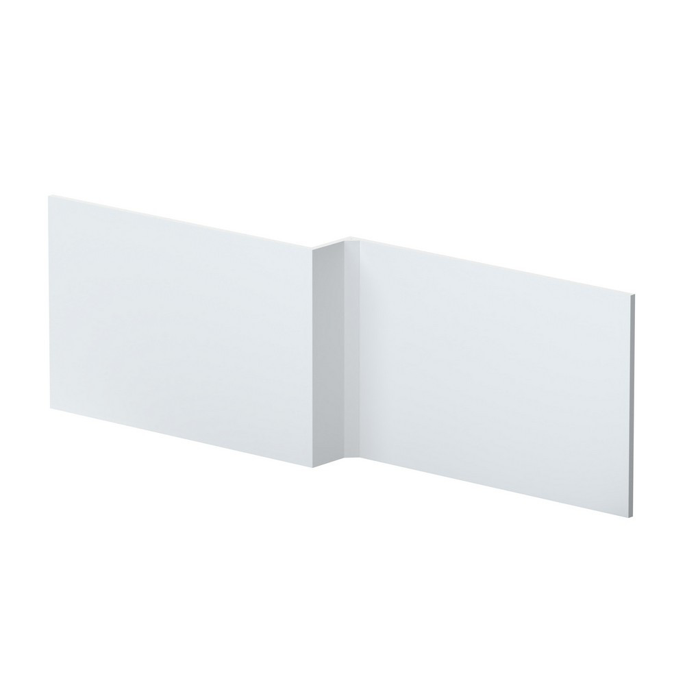 Nuie Satin White 1700mm L Shaped Shower Bath Front Panel