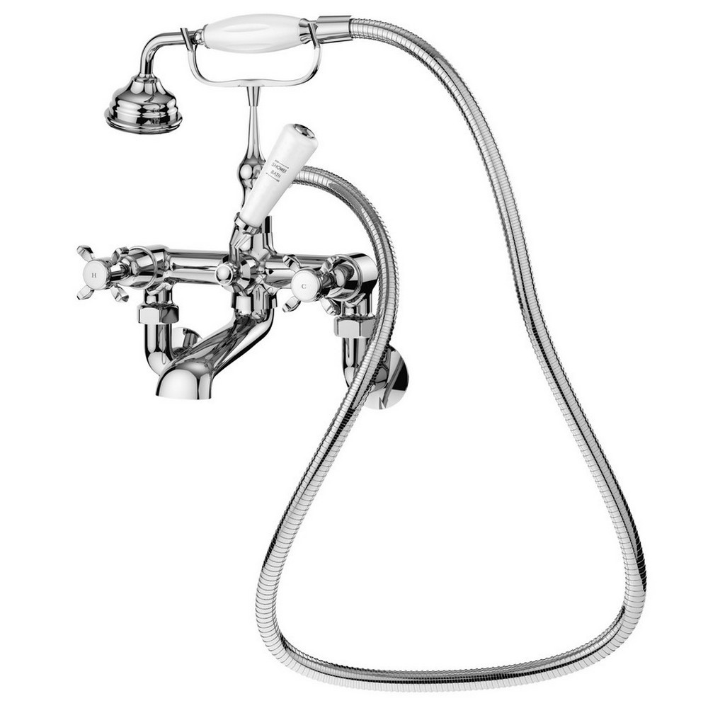 Nuie Selby Traditional Wall Mounted Bath and Shower Mixer With Kit