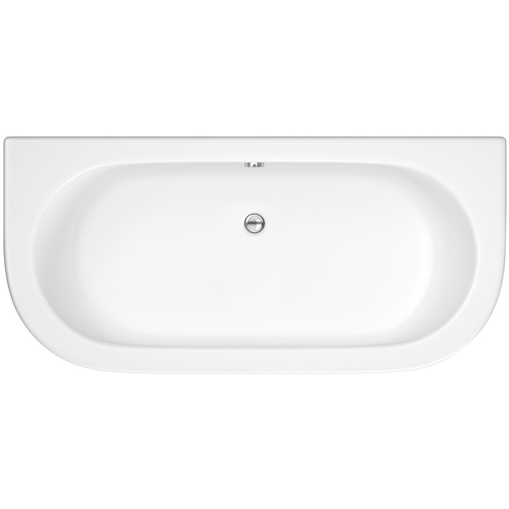 Nuie Shingle Curved Back To Wall 1700 x 750mm Bath