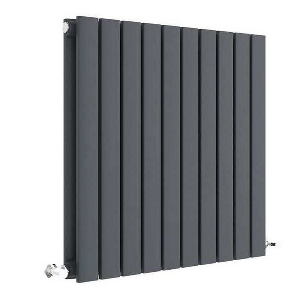 Nuie Sloane Horizontal Anthracite 600 x 586mm Radiator Double Panel