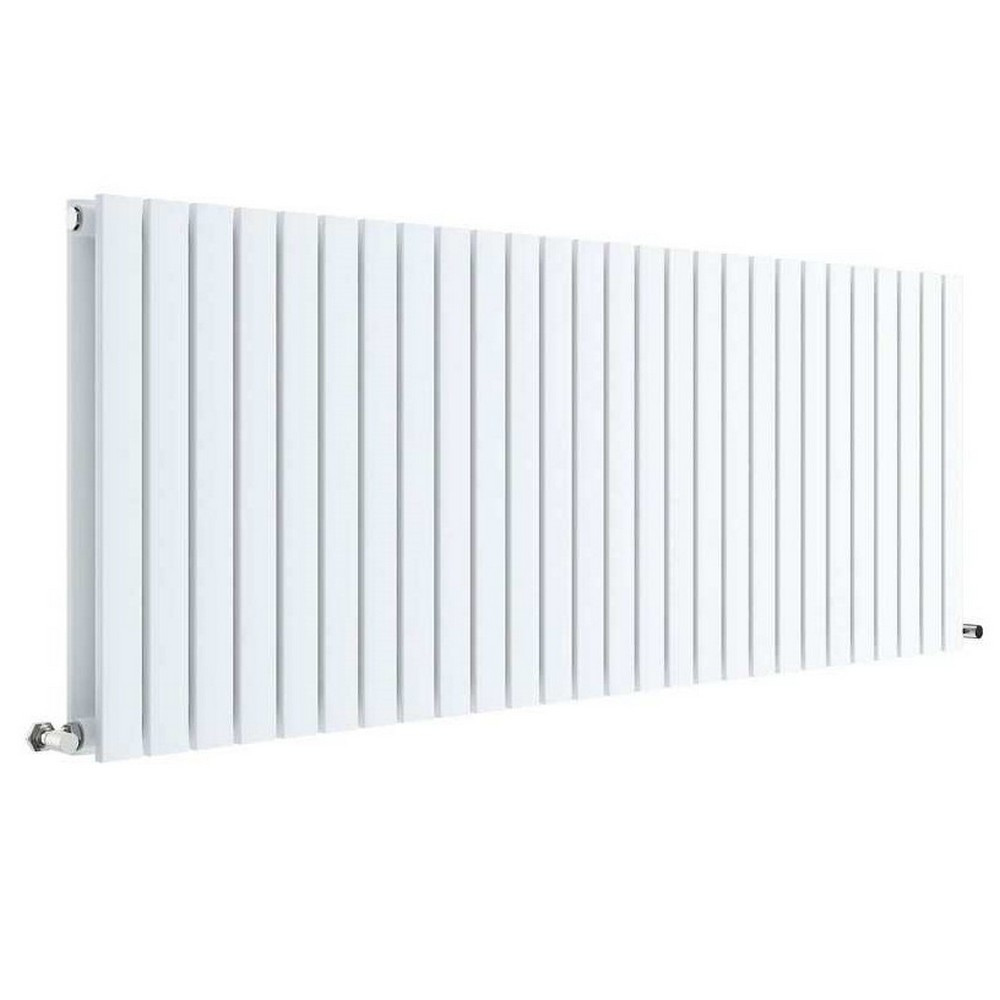 Nuie Sloane Horizontal Satin White 600 x 1572mm Radiator Double Panel