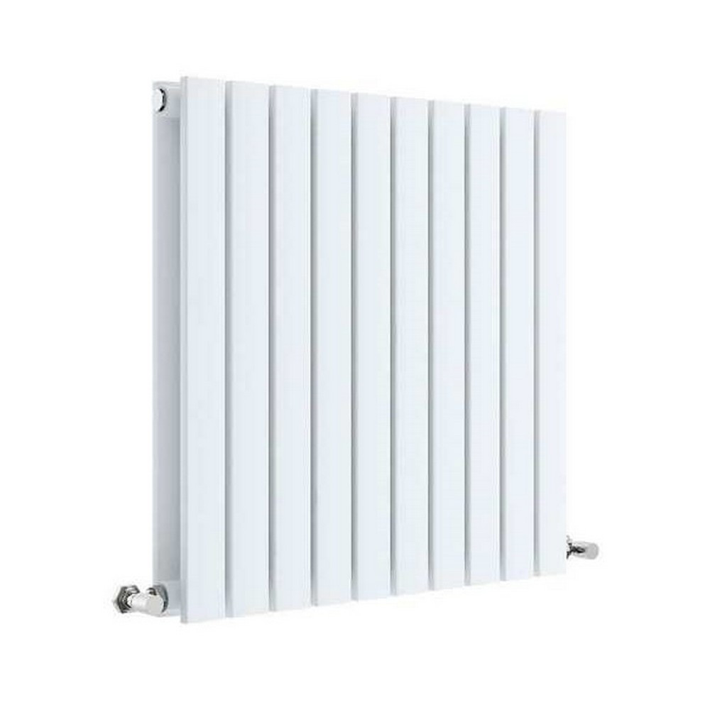 Nuie Sloane Horizontal Satin White 600 x 586mm Radiator Double Panel