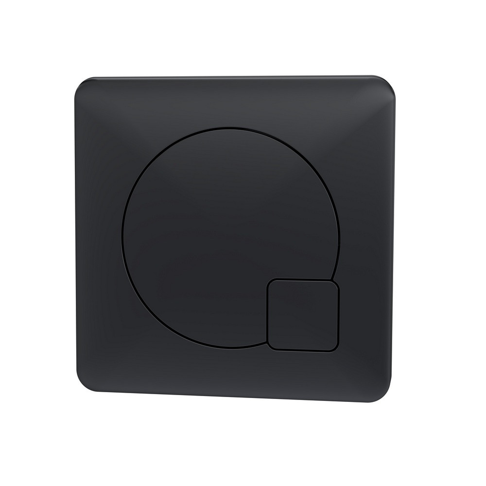 Nuie Square Dual Flush Push Button Matt Black
