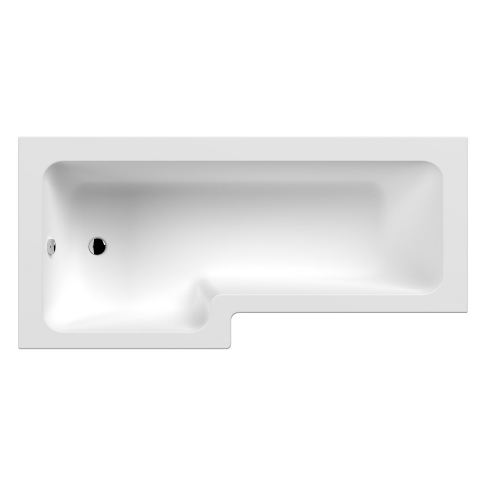 Nuie Square Left Hand 1800 x 850mm Shower Bath (1)