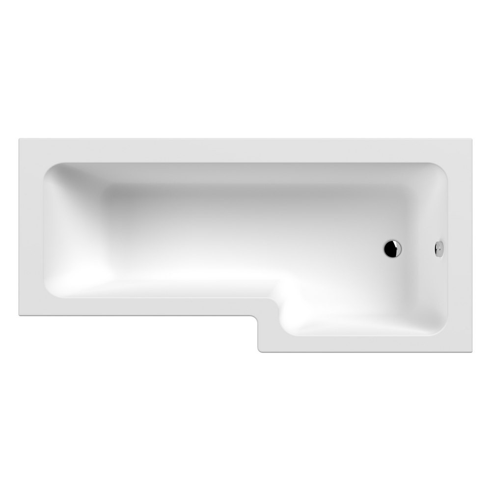 Nuie Square Right Hand 1800 x 850mm Shower Bath (1)