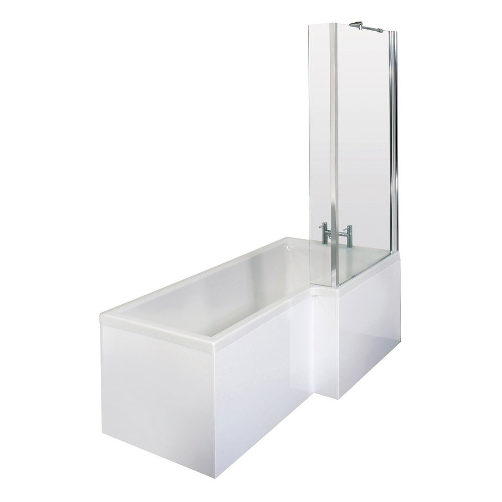 Nuie Square Right Handed 1500 x 850mm Shower Bath Set