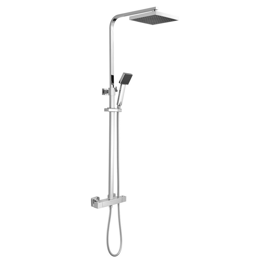 Nuie Square Thermostatic Bar Shower with Telescopic Kit (1)