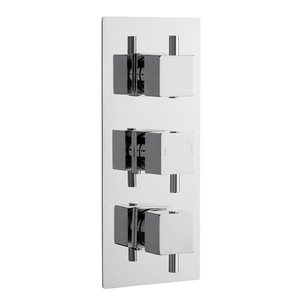 Nuie Square Triple Thermostatic Shower Valve