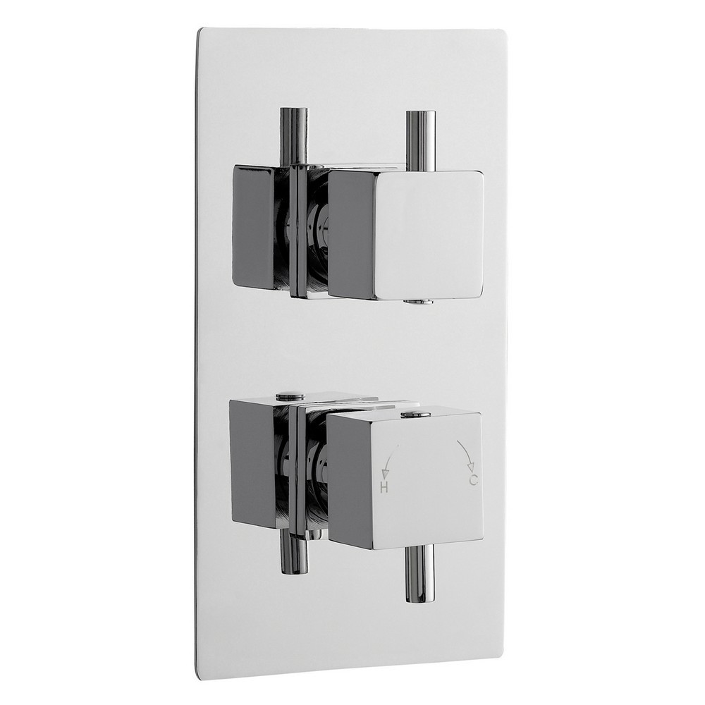 Nuie Square Twin Thermostatic Shower Valve