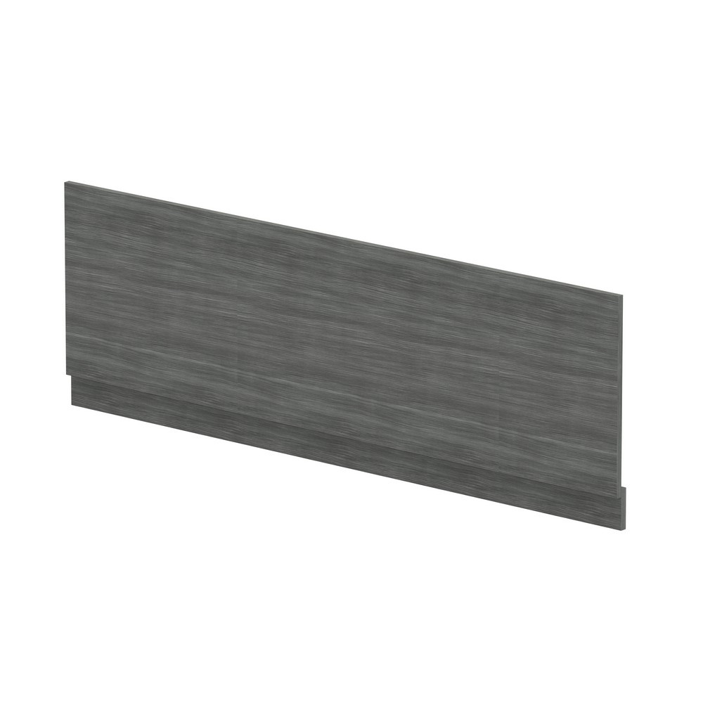 Nuie Standard 1700mm Anthracite Woodgrain Front Bath Panel and Plinth