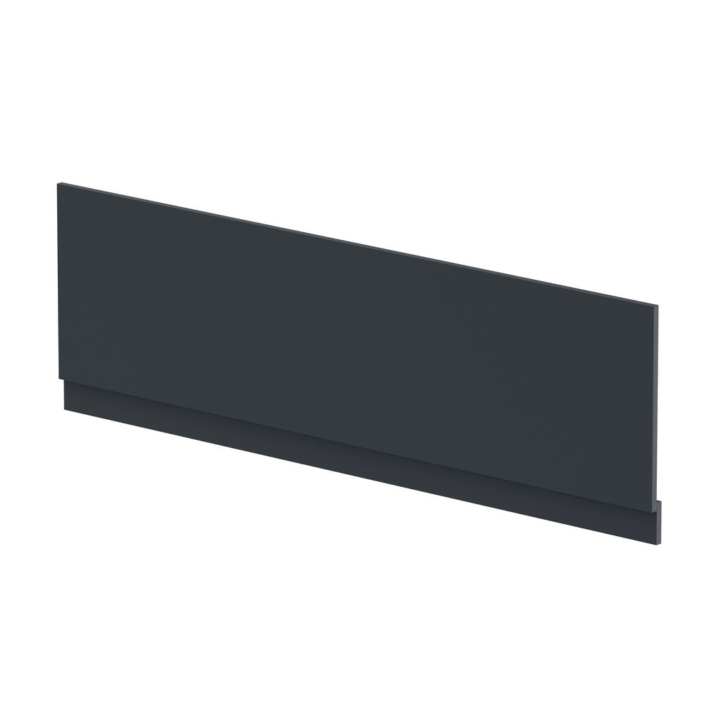 Nuie Standard 1800mm Satin Soft Black Front Bath Panel and Plinth