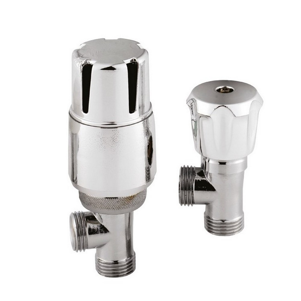 Nuie Thermostatic Angled Radiator Valves Pack (1)