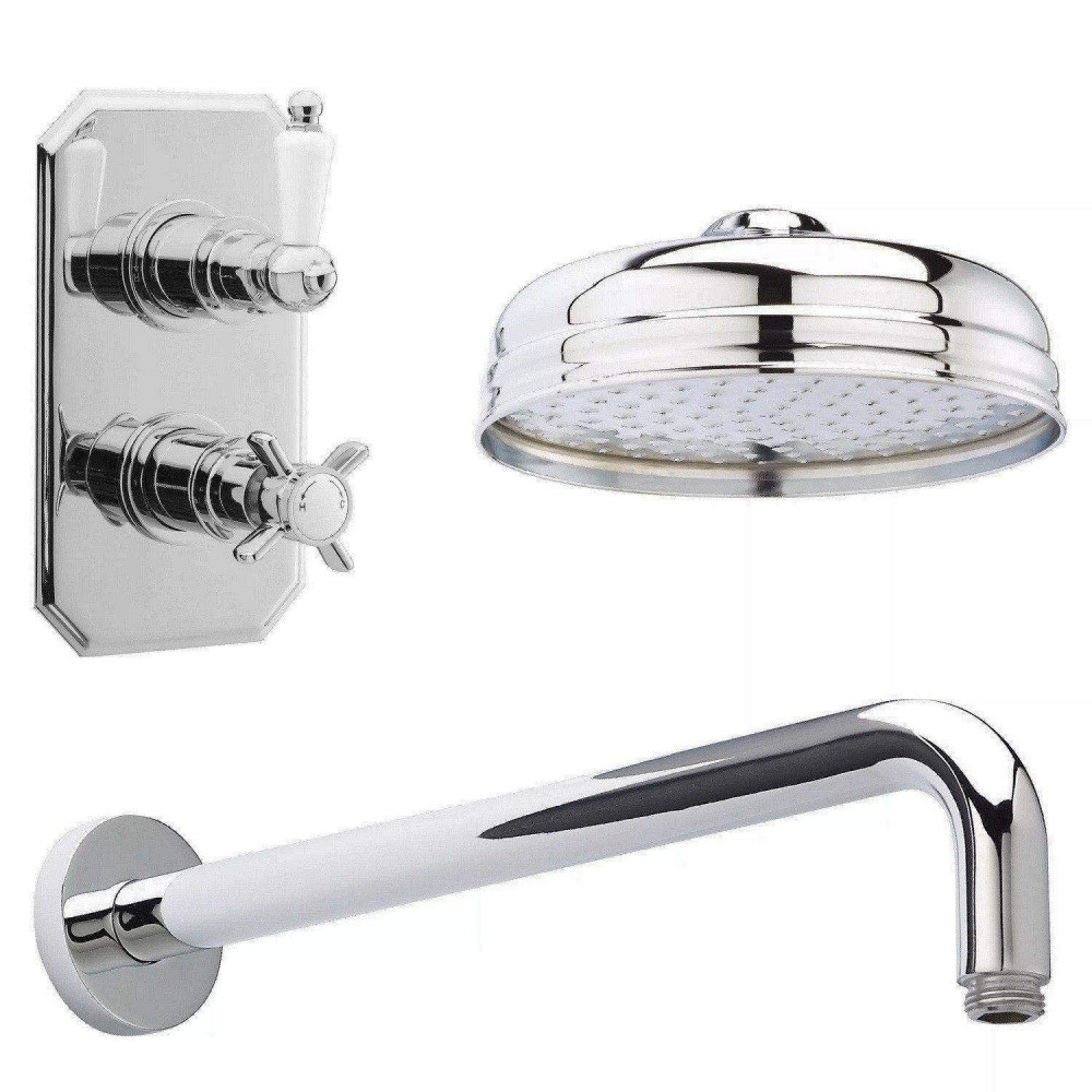 Nuie Traditional Chrome Edwardian One Outlet Concealed Shower Set