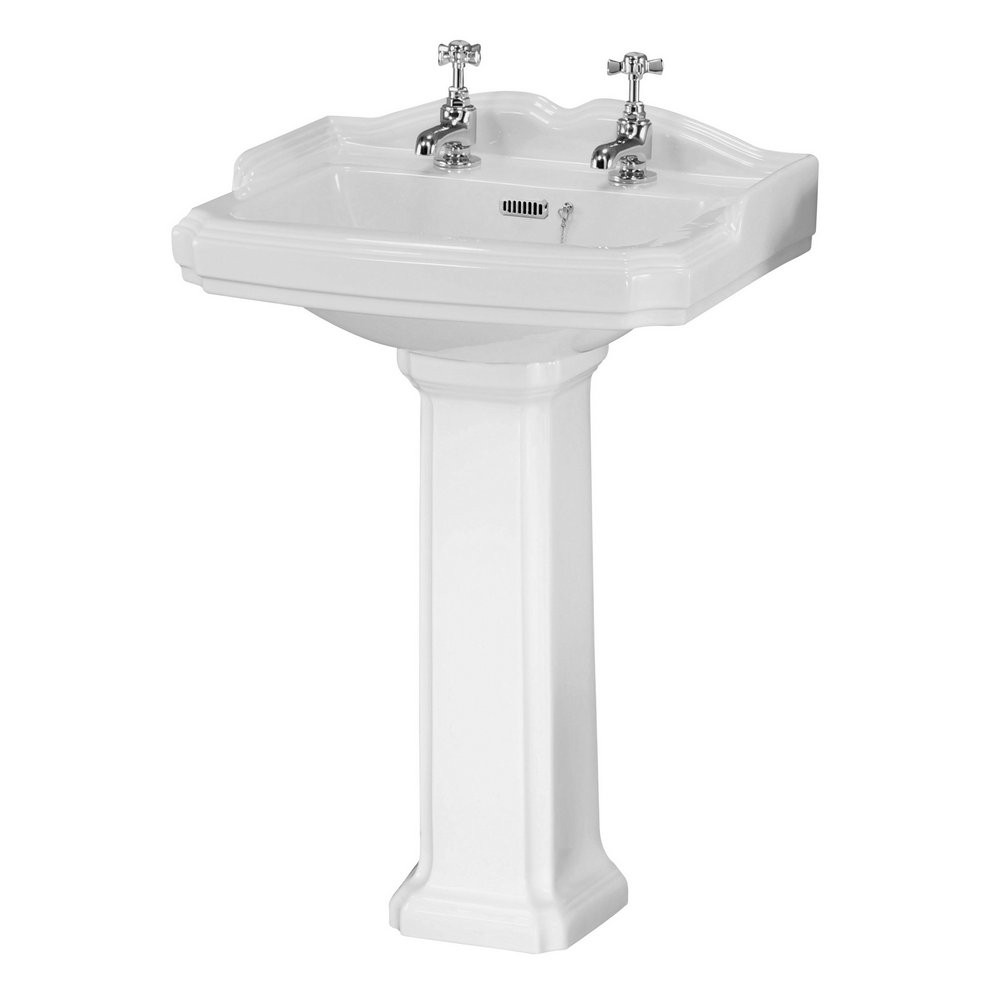 Nuie Traditional Legend 590mm 2TH Basin and Pedestal