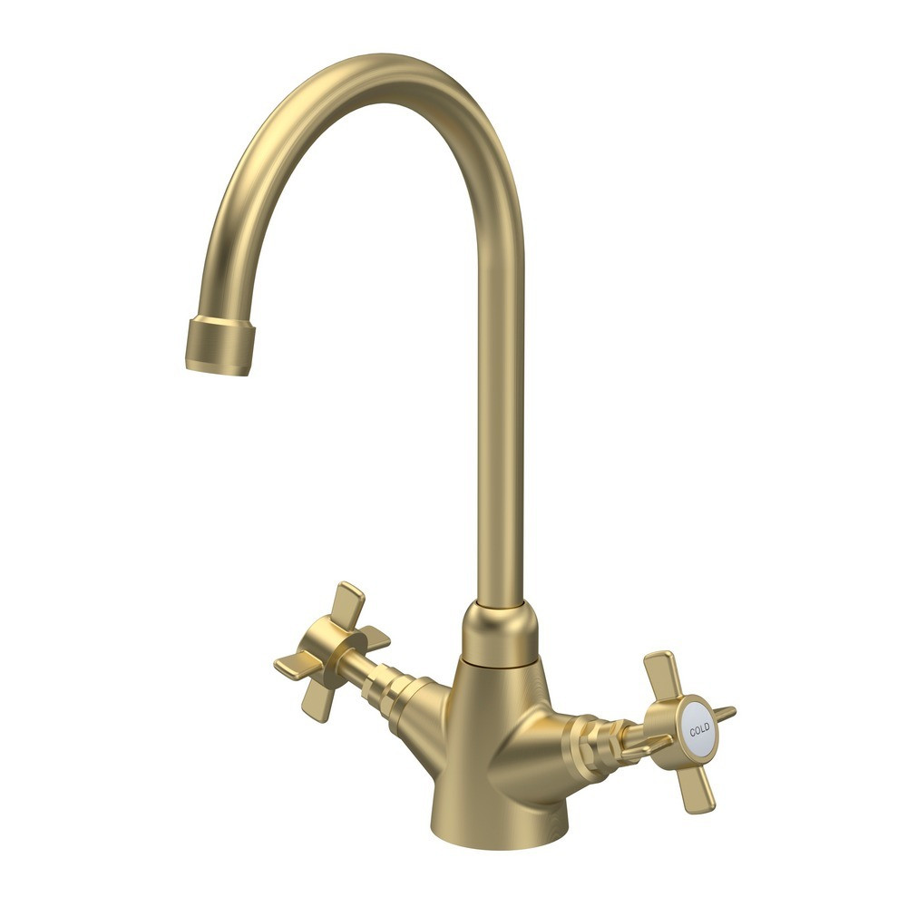 Nuie Traditional Mono Kitchen Sink Mixer in Brushed Brass (1)