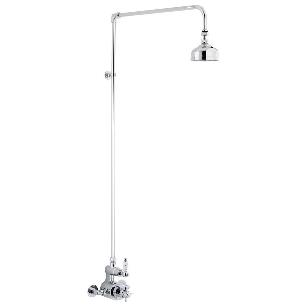 Nuie Traditional Twin Thermostatic Shower Valve with Rigid Riser