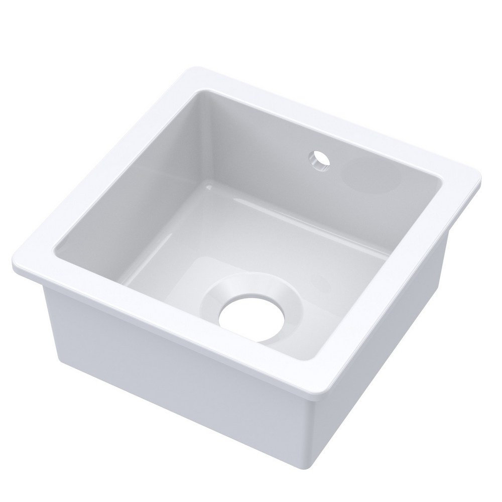 Nuie Undermount 457mm Fireclay White Squared Kitchen Sink
