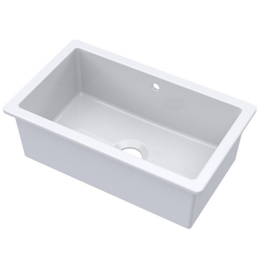 Nuie Undermount 763 x 457mm Fireclay White Kitchen Sink