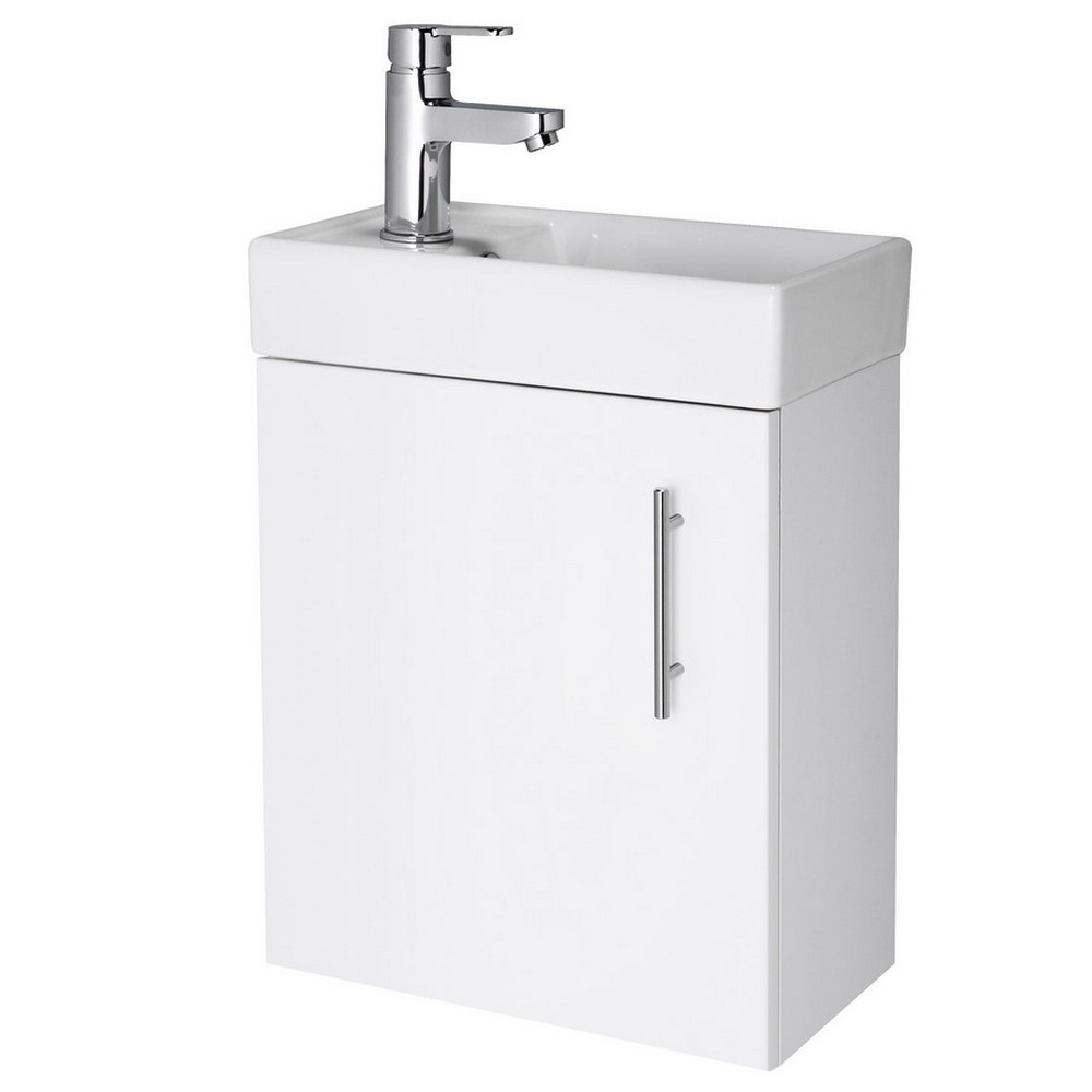 Nuie Vault 400mm Wall Hung Gloss White Vanity Unit