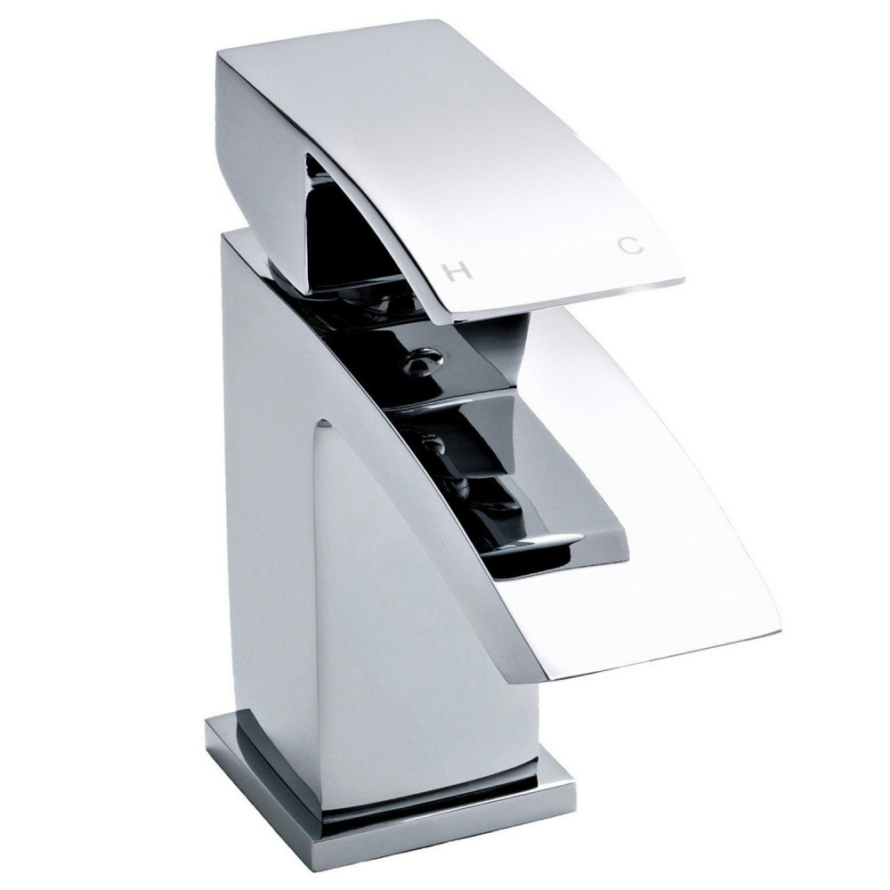 Nuie Vibe Chrome Mini Mono Basin Mixer with Push Button Waste