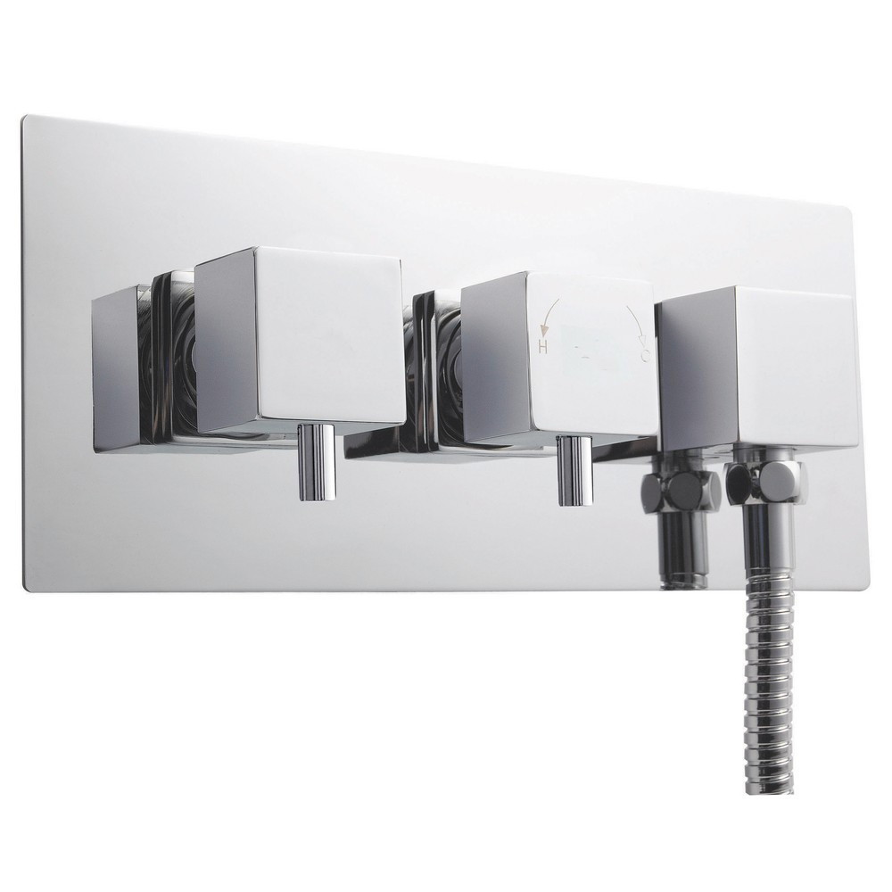 Nuie Volt Square Twin Thermostatic Shower Valve with Diverter and Outlet (1)