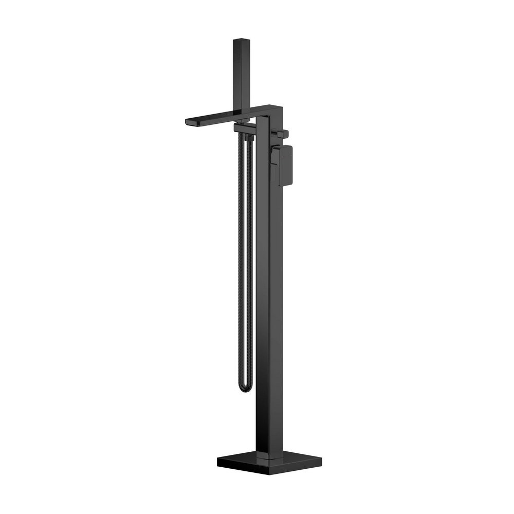 Nuie Windon Black Bath Shower Mixer Freestanding with Kit