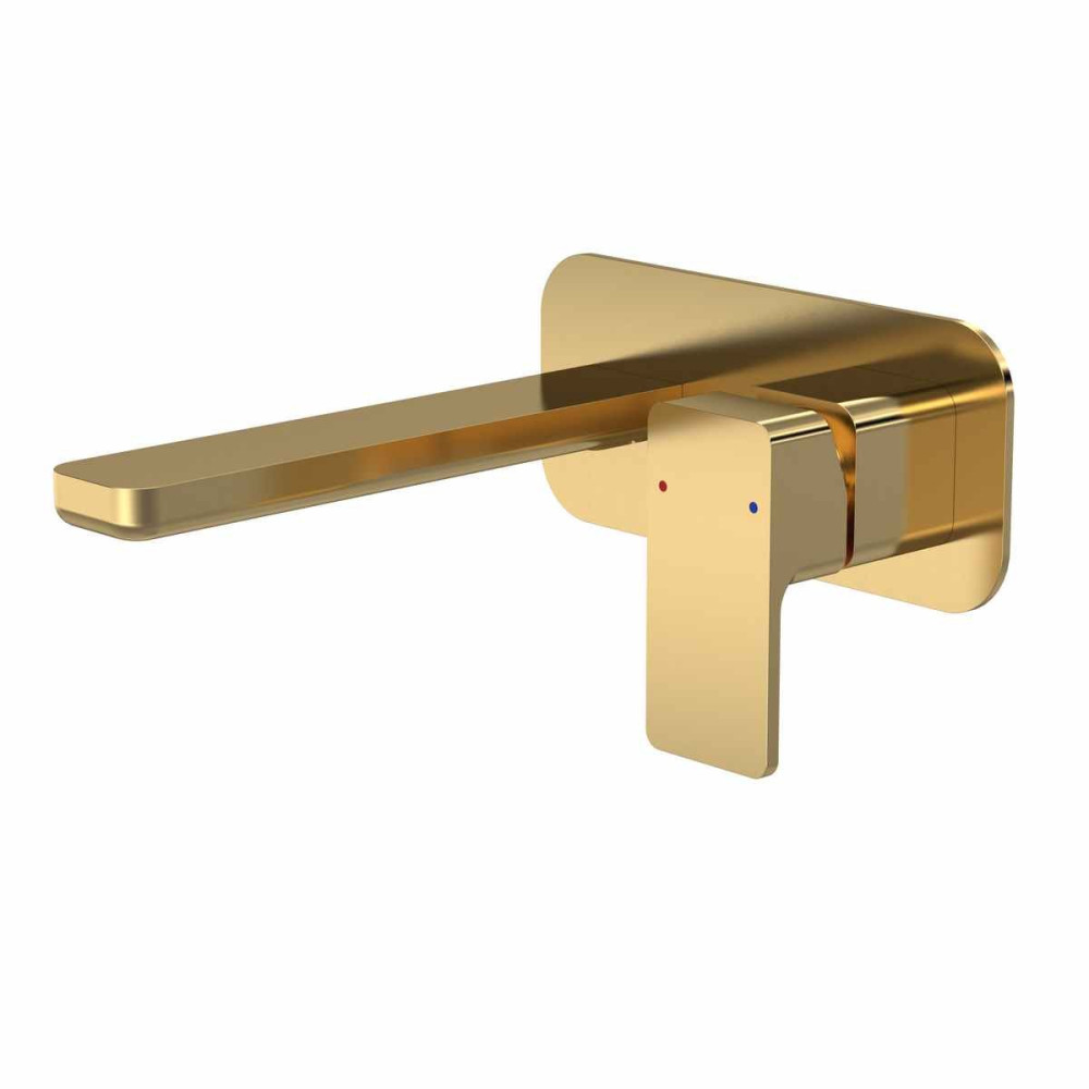 Nuie Windon Brushed Brass 2TH Basin Mixer Wall Mounted