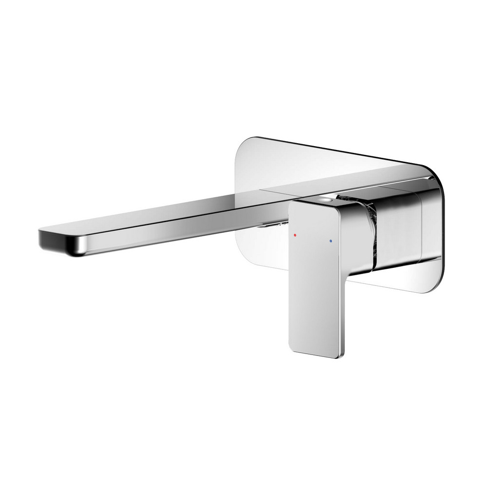 Nuie Windon Chrome 2TH Wall Mounted Basin Mixer With Plate