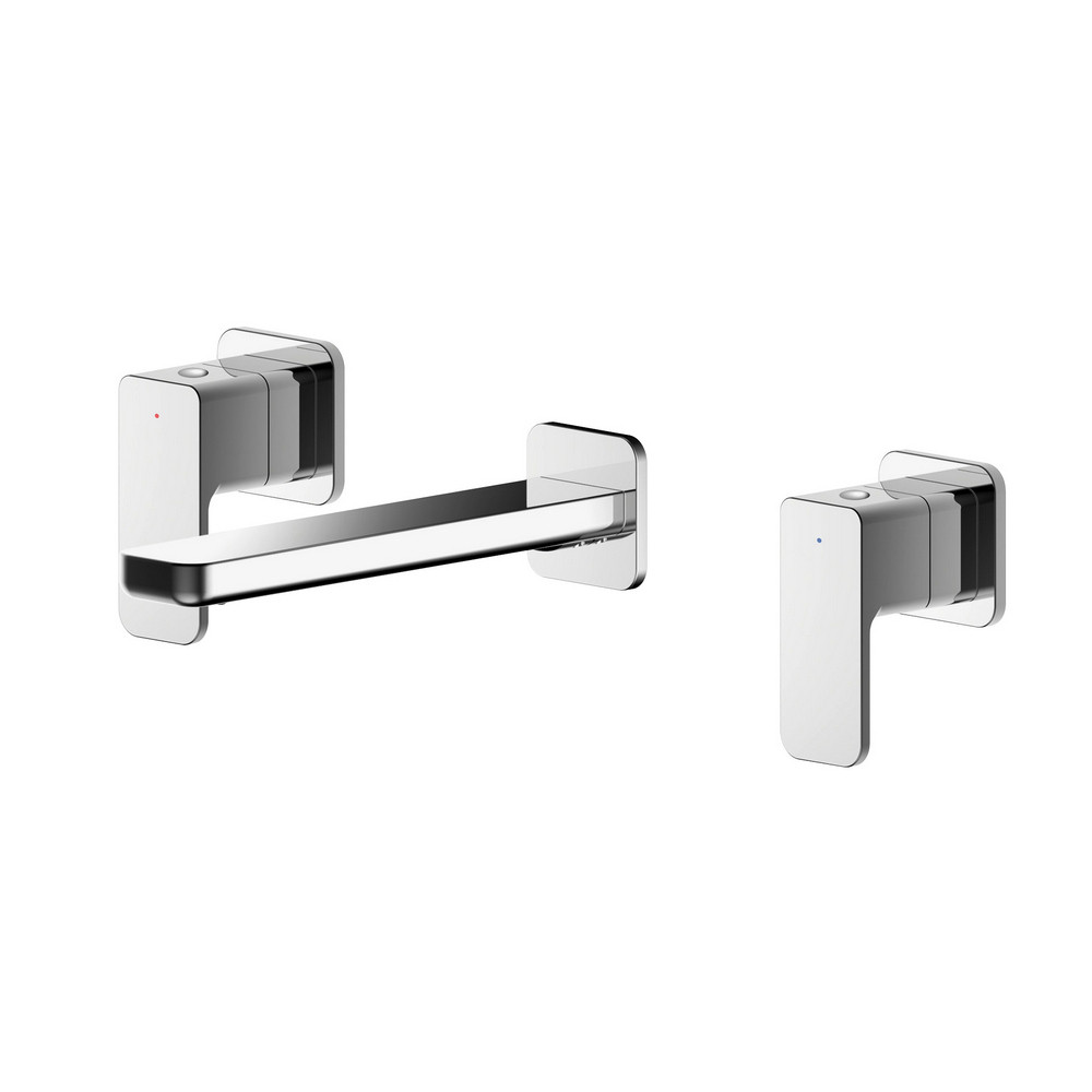 Nuie Windon Chrome 3TH Wall Mounted Basin Mixer