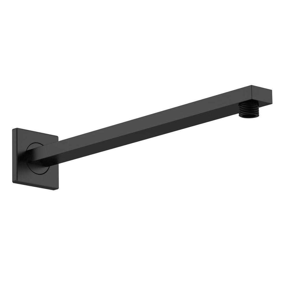 Nuie Windon Small Squared Wall Mounted Shower Arm Black