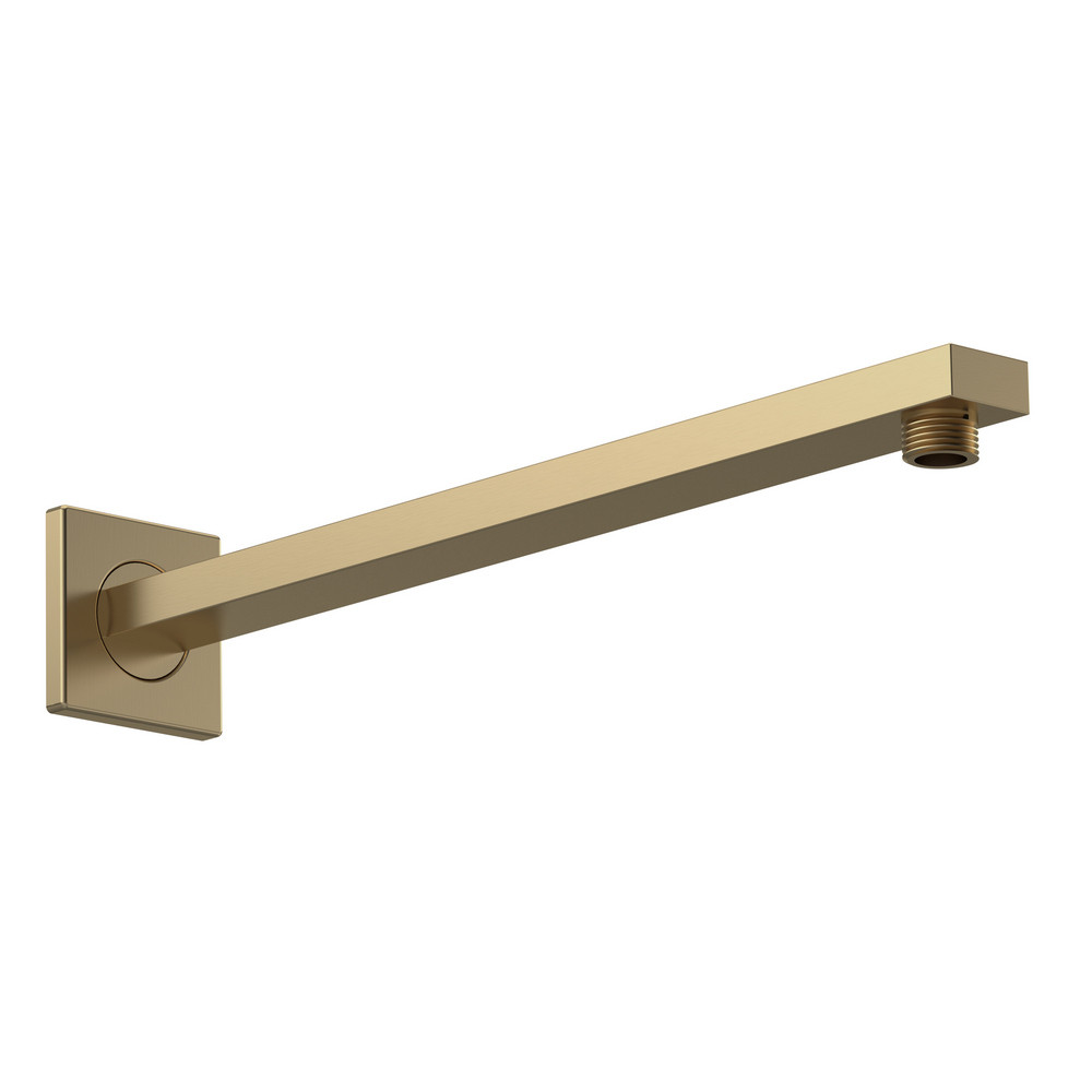 Nuie Windon Small Squared Wall Mounted Shower Arm Brushed Brass