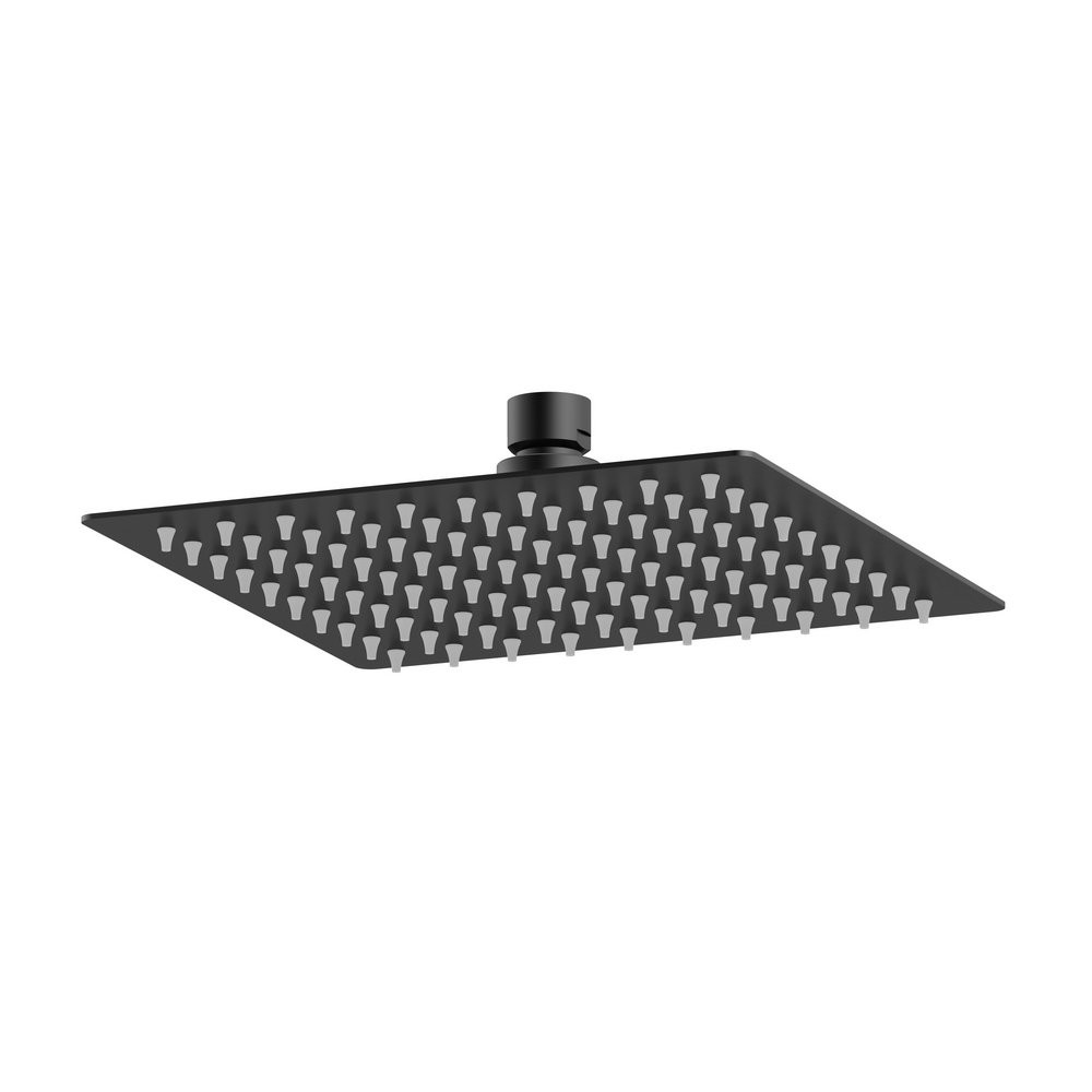 Nuie Windon Square Fixed Shower Head 200mm Black