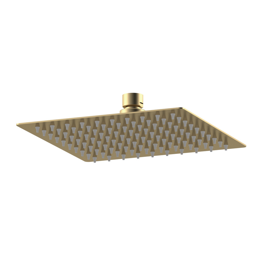 Nuie Windon Square Fixed Shower Head 200mm Brushed Brass