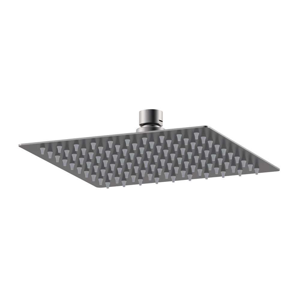 Nuie Windon Square Fixed Shower Head 200mm Brushed Gunmetal
