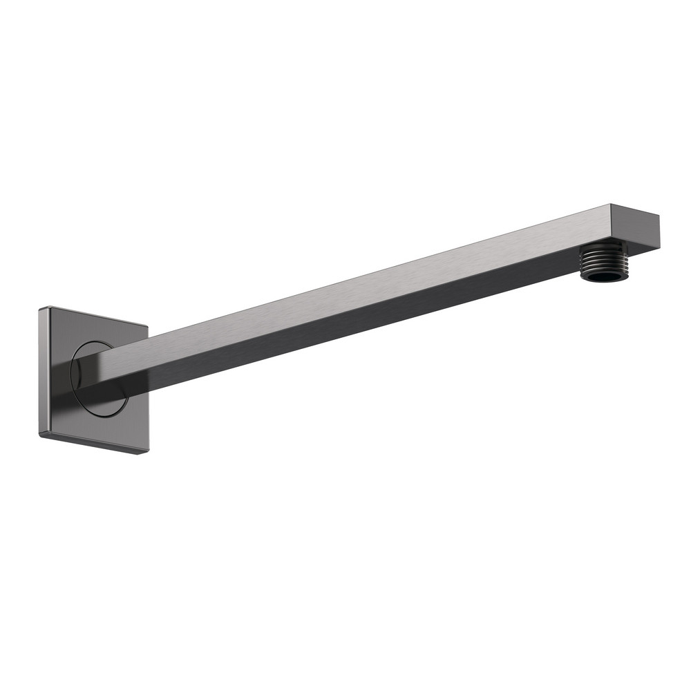 Nuie Windon Squared Wall Mounted Shower Arm Brushed Gunmetal