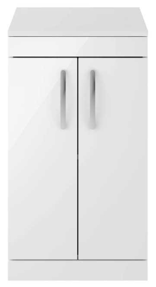 Premier Athena Floor Standing Vanity Unit & Worktop - 500mm - 2 Door - Gloss White