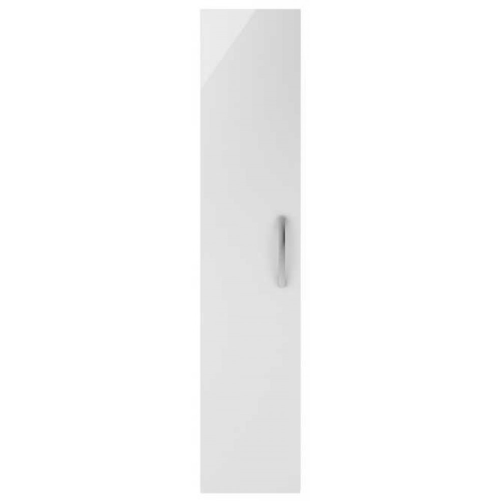 Premier Athena Wall Hung Tall Storage Unit - 300mm Wide - 1 Door - Gloss White