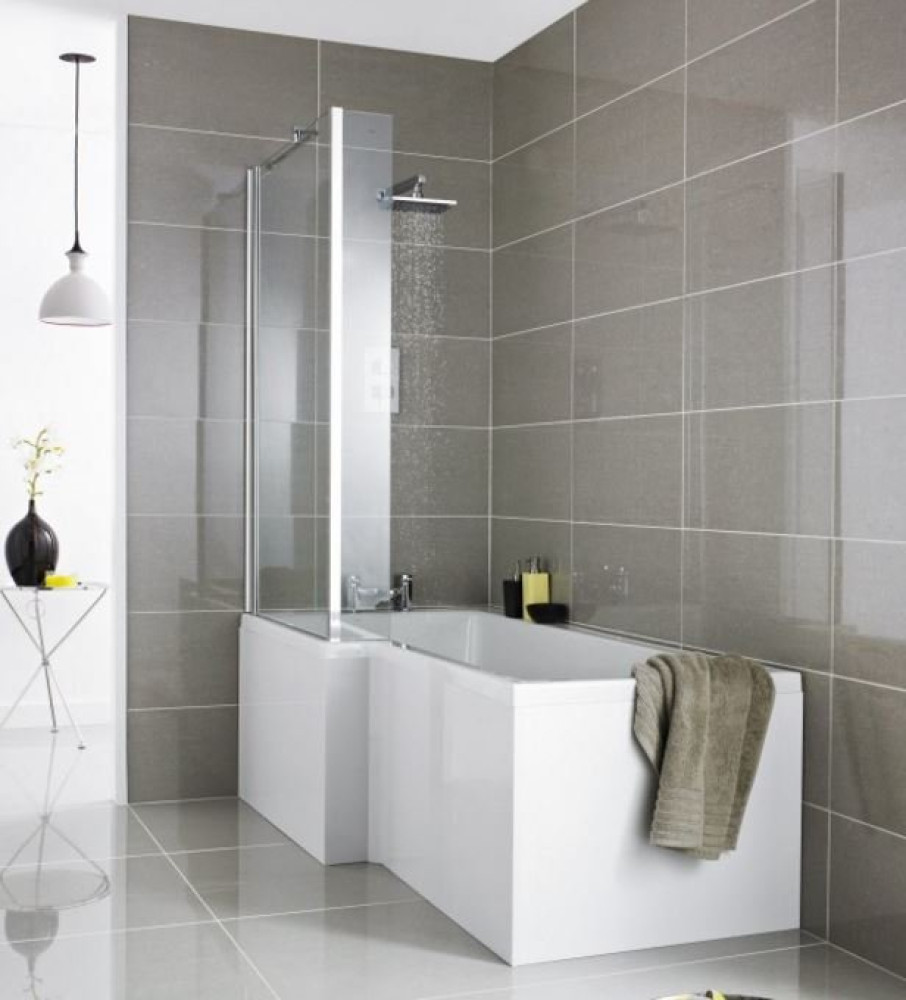 Premier Square 1700mm Left Hand Showerbath with Screen & Panel