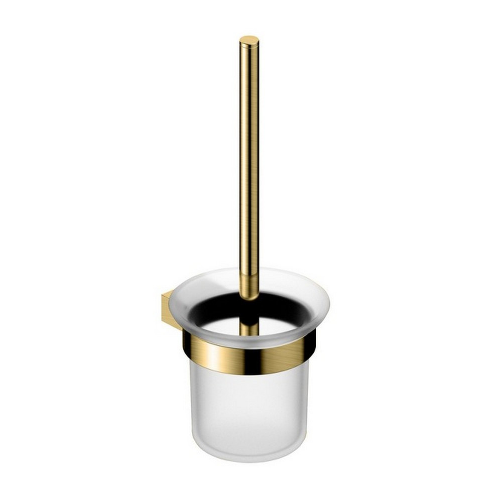 Rak-Petit Round Brushed Gold Toilet Brush Holder