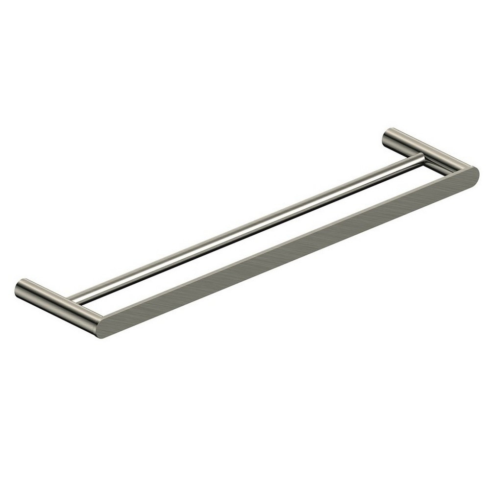 Rak-Petit Round Brushed Nickel Double Towel Rail 600mm