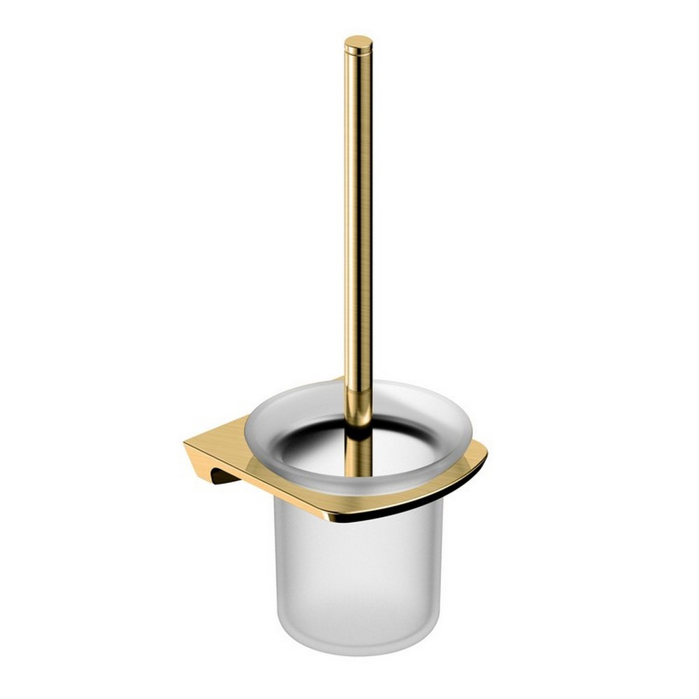 Rak-Petit Square Brushed Gold Toilet Brush Holder