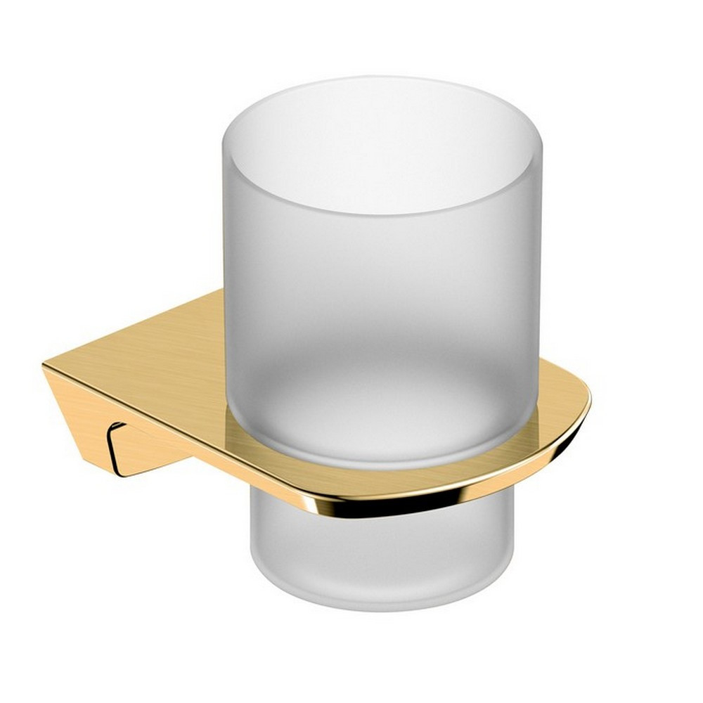 Rak-Petit Square Brushed Gold Tumbler Holder