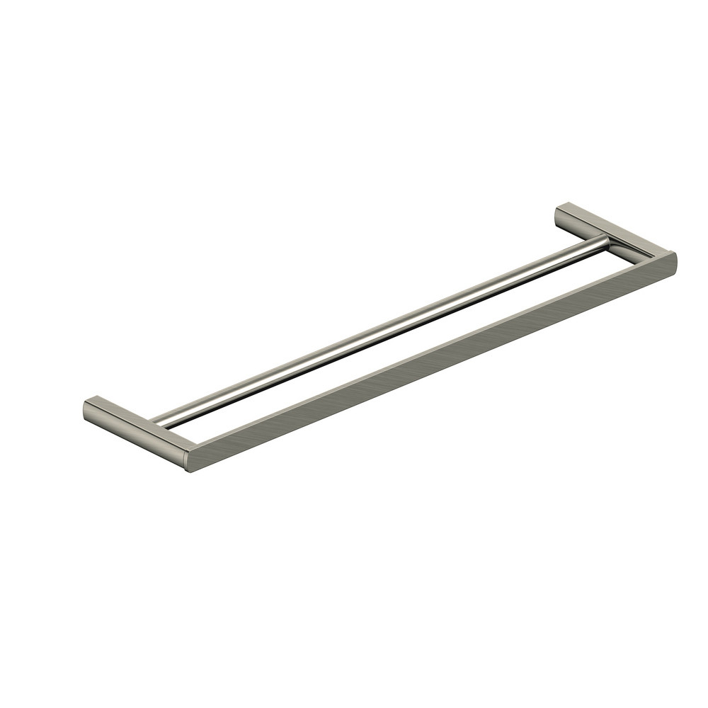 Rak-Petit Square Brushed Nickel Double Towel Rail 450mm (1)
