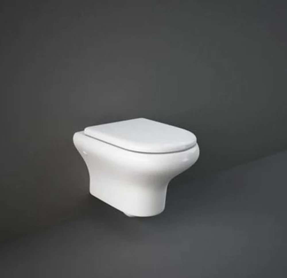 Rak Compact Rimless Wall Hung WC Pan with Hidden Fixations and Soft Close Seat