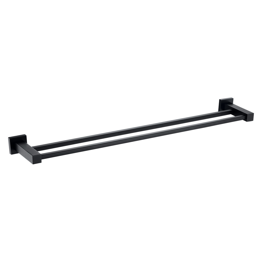 Rak Cubis Black Double Towel Rail (1)