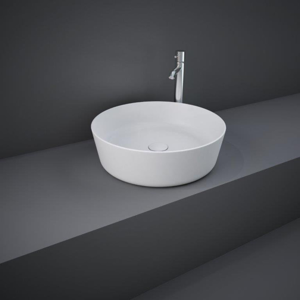 Rak Feeling 420mm Round Countertop Basin in Matt White