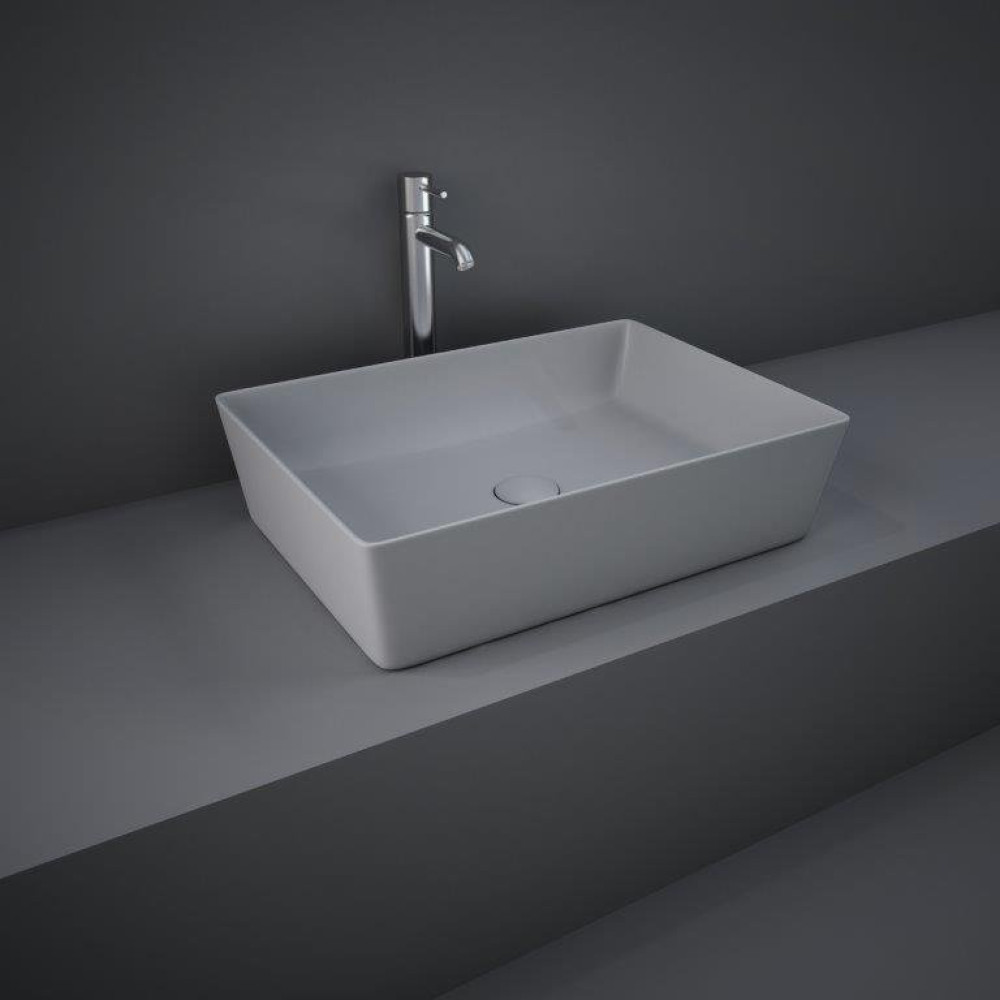 Rak Feeling 500mm Rectangle Countertop Basin in Matt Grey