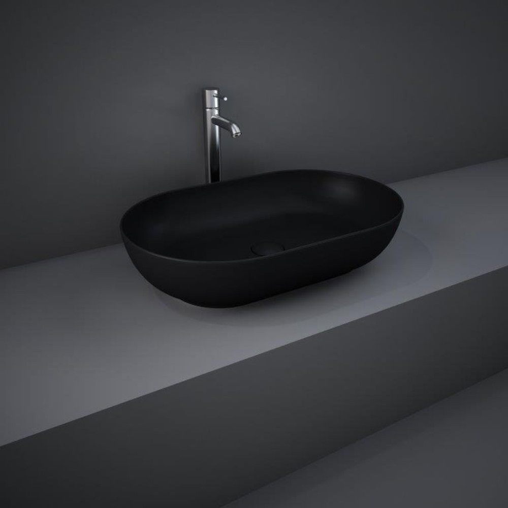 Rak Feeling 550mm Oval Countertop Basin in Matt Black