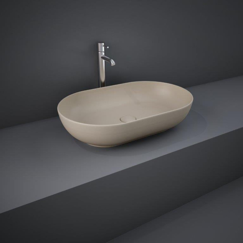 Rak Feeling 550mm Oval Countertop Basin in Matt Cappuccino